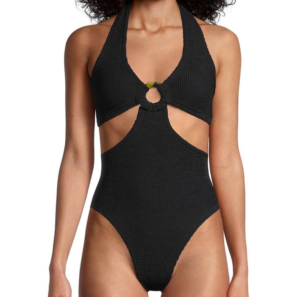 Hunza G Ursula Nile cut out one piece swimsuit one size